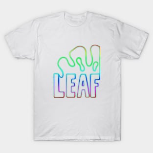 colored word leaf with tree leaf outline T-Shirt